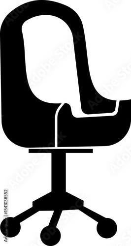 Stylish office chair icon featuring ergonomic designs in black and outline stroke aesthetics perfect for representing comfortable seating for working at a desk. Piece of furniture for living room,
