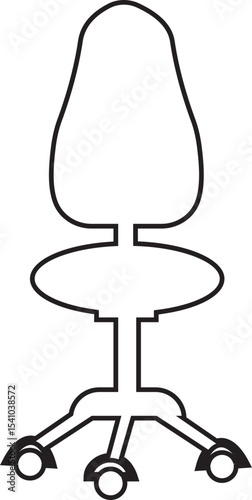 Stylish office chair icon featuring ergonomic designs in black and outline stroke aesthetics perfect for representing comfortable seating for working at a desk. Piece of furniture for living room,