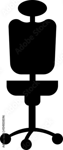 Stylish office chair icon featuring ergonomic designs in black and outline stroke aesthetics perfect for representing comfortable seating for working at a desk. Piece of furniture for living room,