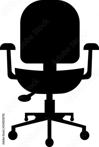 Stylish office chair icon featuring ergonomic designs in black and outline stroke aesthetics perfect for representing comfortable seating for working at a desk. Piece of furniture for living room,