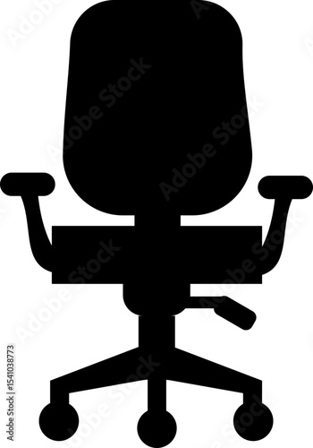 Stylish office chair icon featuring ergonomic designs in black and outline stroke aesthetics perfect for representing comfortable seating for working at a desk. Piece of furniture for living room,