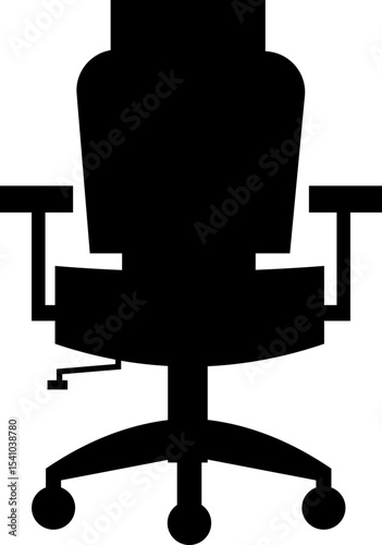 Stylish office chair icon featuring ergonomic designs in black and outline stroke aesthetics perfect for representing comfortable seating for working at a desk. Piece of furniture for living room,