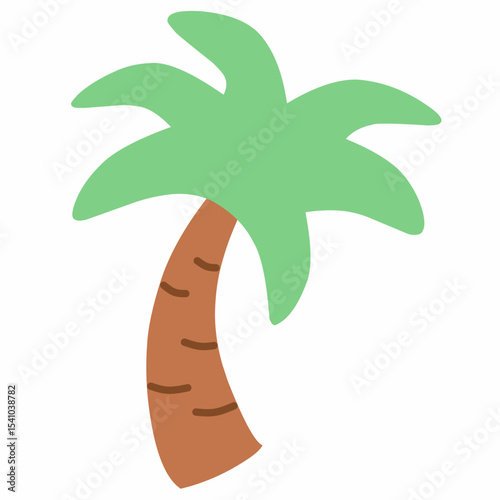 A minimal hand-drawn vector of a tropical palm tree. Ideal for summer, vacation, beach, or tropical-themed designs. Great for invitations, posters, or apparel prints.