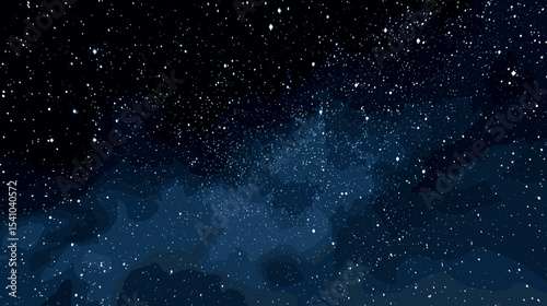 Starry night sky background with scattered stars and deep blue hues  