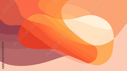 Abstract organic shapes in warm tones on pastel background  