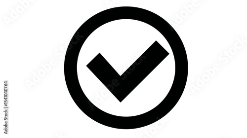 Free Download Black check mark icon in circular outline on white background   - GFXLoad
