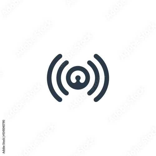Wireless signal icon in minimalist design on a white background  