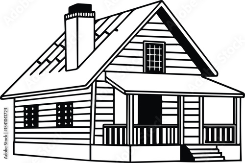 vector illustration of a house, Farm house icon, farming logo, farm vector silhouette.