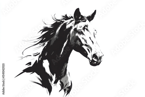 Chinese brush painting of horse for 2026 lunar new year celebration