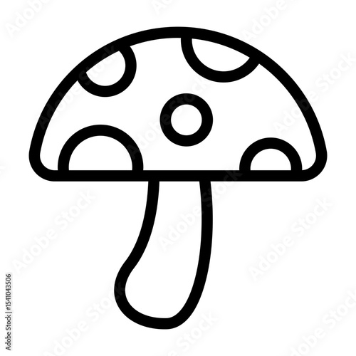 fungus outline icon for permaculture forest ecosystem