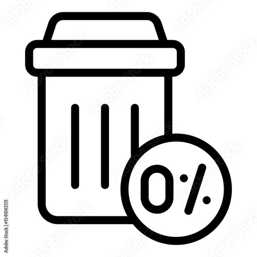 bin outline icon for zero waste ecological living