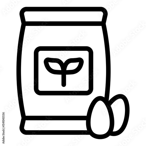 bag with seeds outline icon for planting and storing seeds