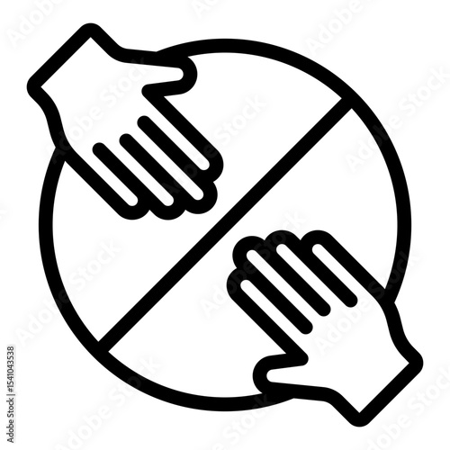 circle hand outline icon for permaculture ethic of sharing