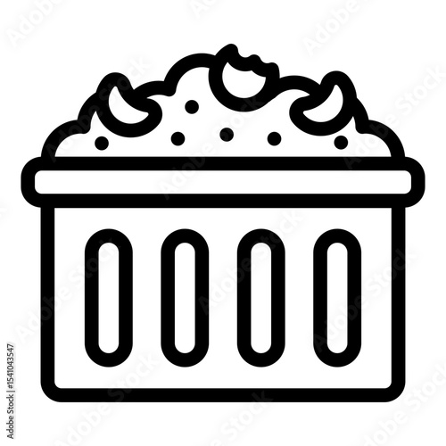 organic bin outline icon for garden composting system
