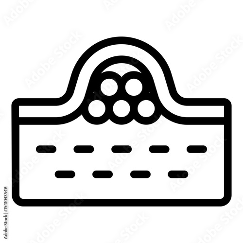mounded bed outline icon for permaculture hugelkultur system