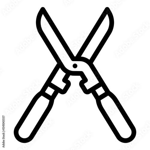 cutting shears outline icon for pruning and garden trimming