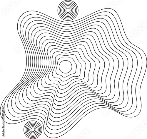 Wavy line art decoration for business, modern design. Abstract wavy line vector illustration. Vector isolated.	