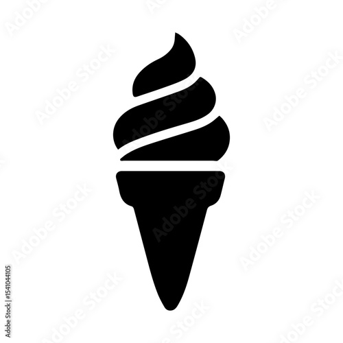 Ice cream cone icon with transparent background symbolizing sweet dessert and summer treat
