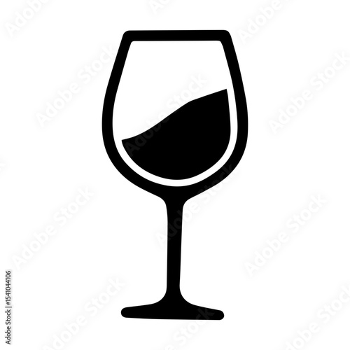 Wine glass icon with transparent background symbolizing beverage glassware and social drinking
