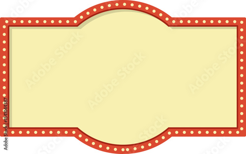 Retro sign board shape for promotion, sale with ligh bulb. Vector isolated.