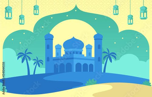 Mosque Islamic Vector Illustration Design Template