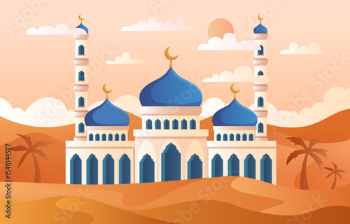 Mosque Islamic Vector Illustration Design Template