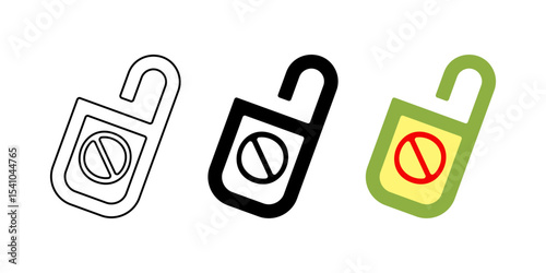 do not disturb icon set. modern design isolated on white background