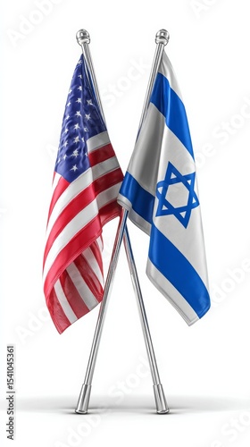 flag usa iran israel on white background 