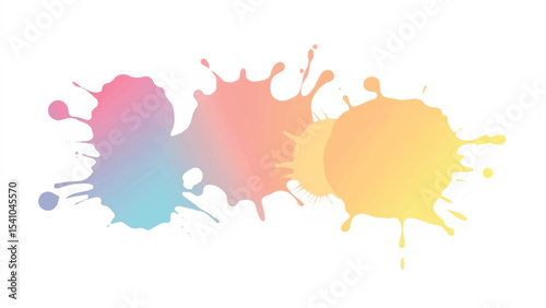 A vibrant, abstract, colorful splatter background with a white background. Multicolor splatter design. Colorful Paint Splashes. 