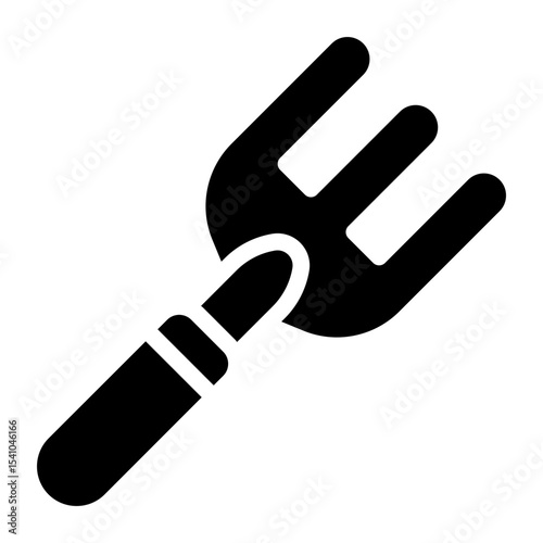 garden fork glyph icon for soil aeration and compost work