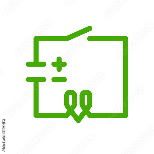 electric circuit simple flat icon illustration