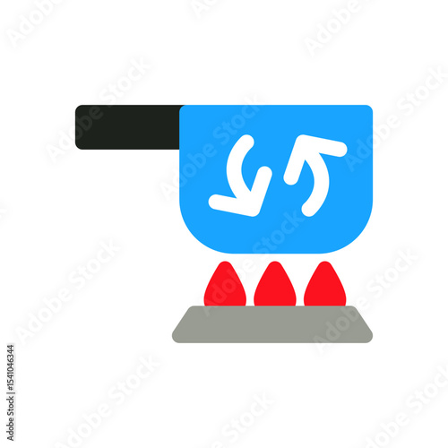heat transfer simple flat icon illustration