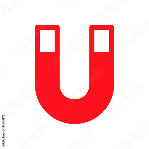 magnet U simple flat icon illustration