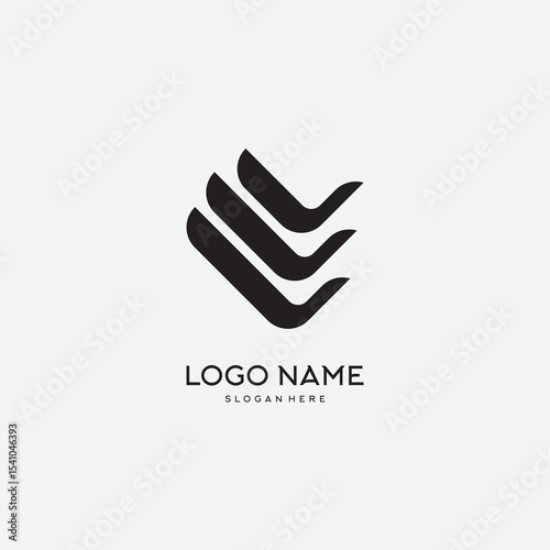 MODERN AND SIMPLE V LOGO DESIGN TEMPLATE ELEMENTS