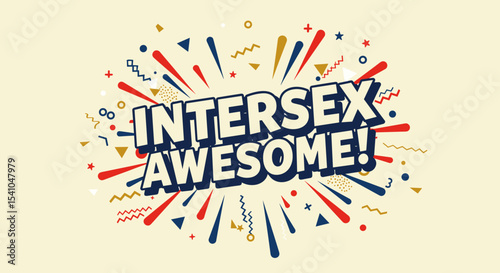 Celebratory Intersex Awareness Design with Fun Graphics and Colorful Elements