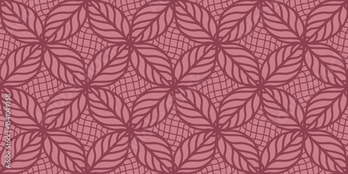 Leaves illustration background. Seamless pattern.Vector. 葉っぱのイラストパターン