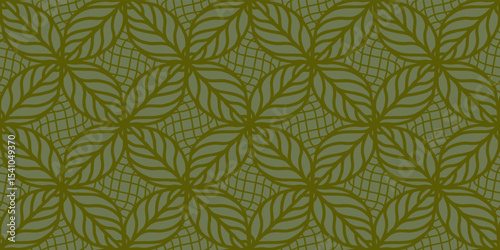 Leaves illustration background. Seamless pattern.Vector. 葉っぱのイラストパターン