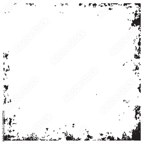 Distressed Black and White Frame with Grunge Texture Perfect for Adding a Vintage or Rustic Look to Your