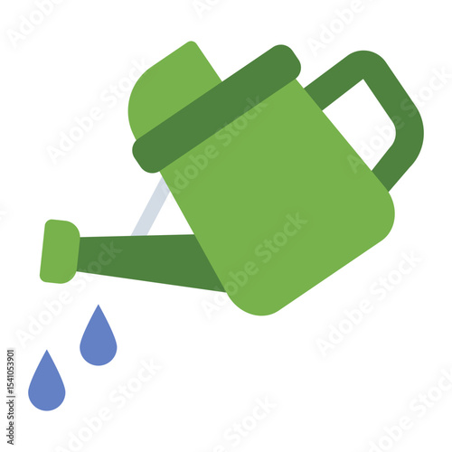 water can flat icon for plant care and irrigation