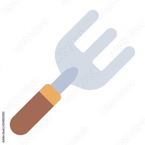 garden fork flat icon for soil aeration and compost work
