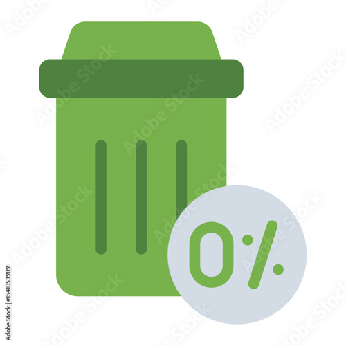 bin flat icon for zero waste ecological living