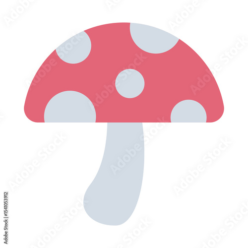 fungus flat icon for permaculture forest ecosystem