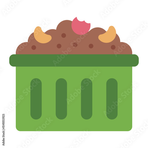 organic bin flat icon for garden composting system