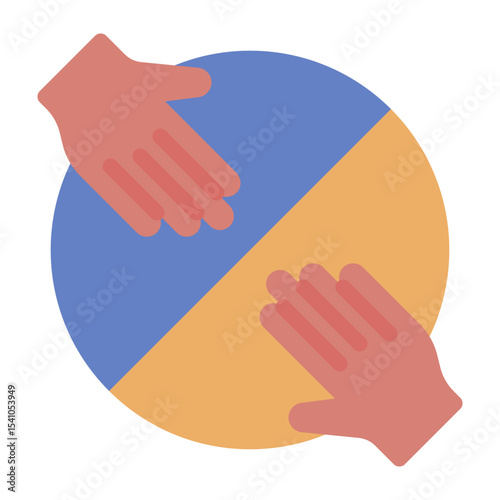 circle hand flat icon for permaculture ethic of sharing