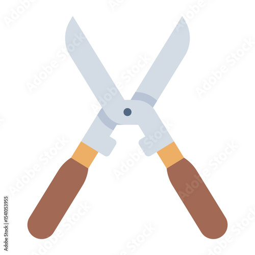 cutting shears flat icon for pruning and garden trimming
