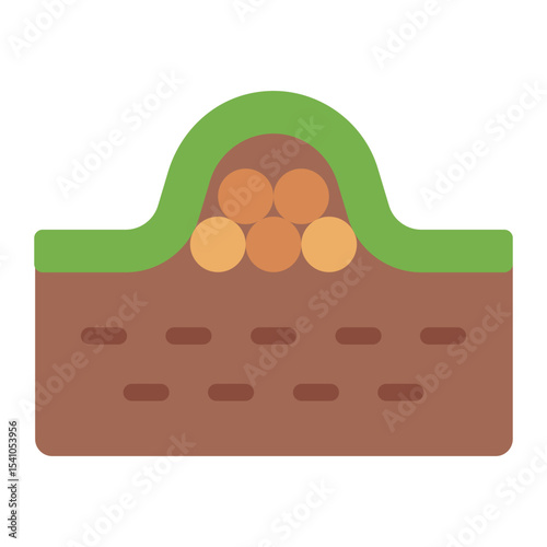 mounded bed flat icon for permaculture hugelkultur system
