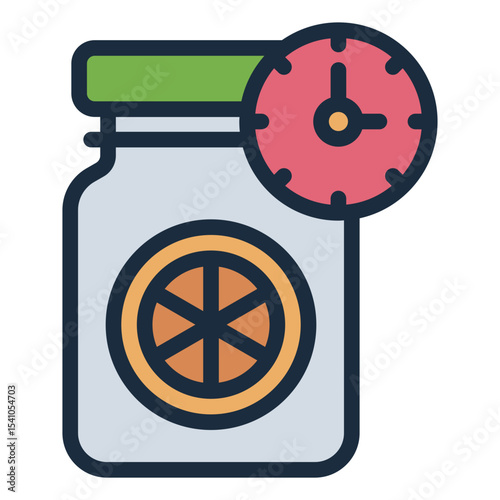 jar filled line icon for preserving food and self reliance