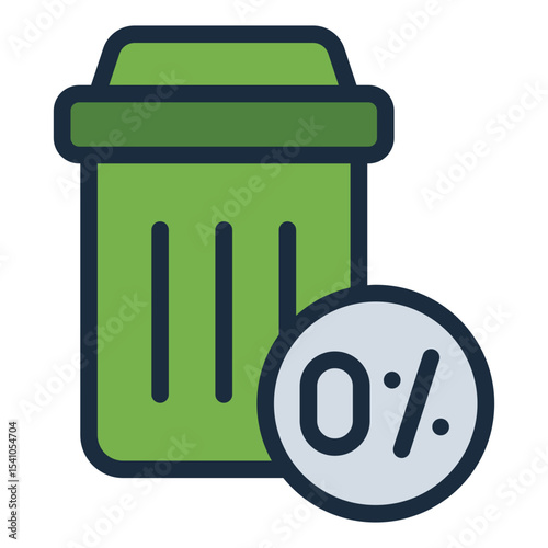 bin filled line icon for zero waste ecological living