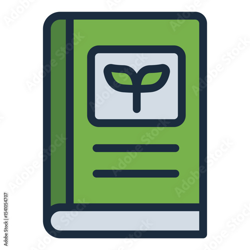 book filled line icon for organic farming knowledge guide