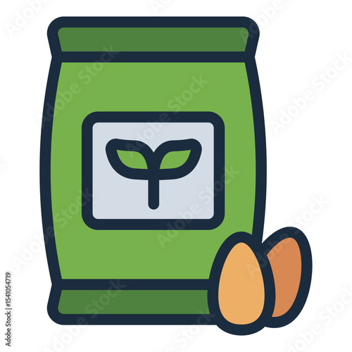 bag with seeds filled line icon for planting and storing seeds